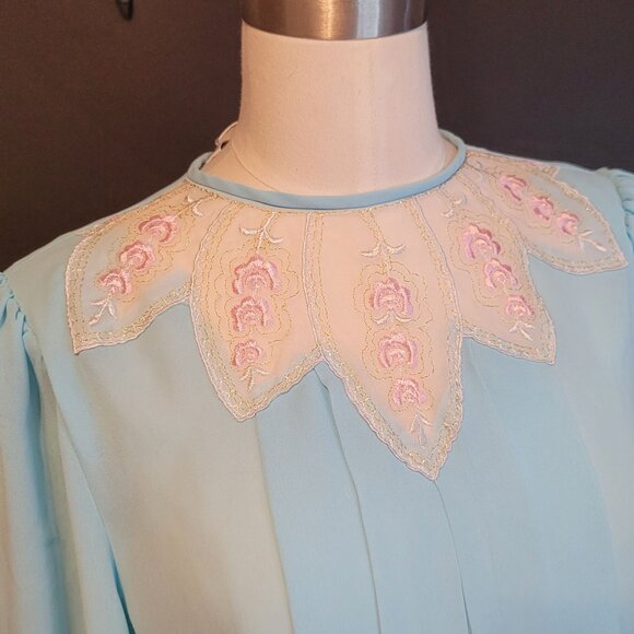 Vintage Monica Richards Dress With Belt Polyester Secretary 70s 80s Floral VTG 1 - Picture 2 of 10